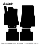 Black Leather Floor Mats For Mercedes Benz B-Class T245 (2005-2011) | ER56 Design - AutoWin