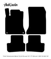 Black Leather Floor Mats For Mercedes Benz CLA-Class C117 Coupe (2013-2019) | ER56 Design - AutoWin