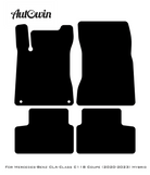 Black Leather Floor Mats For Mercedes Benz CLA-Class C118 Coupe (2020-2023) Hybrid | ER56 Design - AutoWin