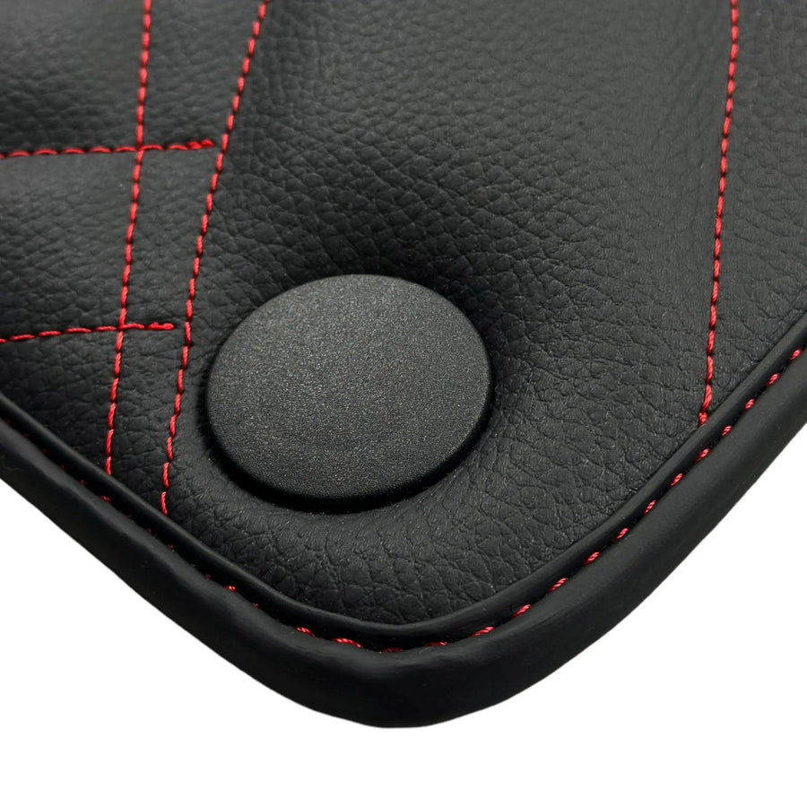 Black Leather Floor Mats For Mercedes Benz CLA-Class X117 Shooting Brake (2015-2019) | ER56 Design - AutoWin