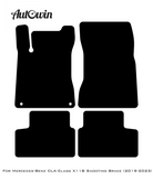 Black Leather Floor Mats For Mercedes Benz CLA-Class X118 Shooting Brake (2019-2023) | ER56 Design - AutoWin