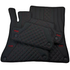 Black Leather Floor Mats For Mercedes Benz CLK-Class A208 Convertible (1998-2003) | ER56 Design - AutoWin