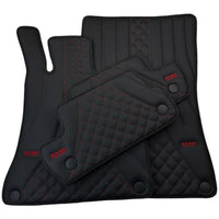 Black Leather Floor Mats For Mercedes Benz E-Class S210 Estate (1996-2003) | ER56 Design - AutoWin