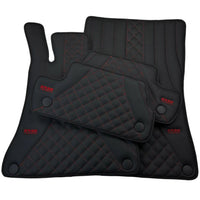 Black Leather Floor Mats For Mercedes Benz E-Class S213 Estate (2016-2020) | ER56 Design - AutoWin