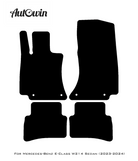Black Leather Floor Mats For Mercedes Benz E-Class W214 Sedan (2023-2024) | ER56 Design - AutoWin