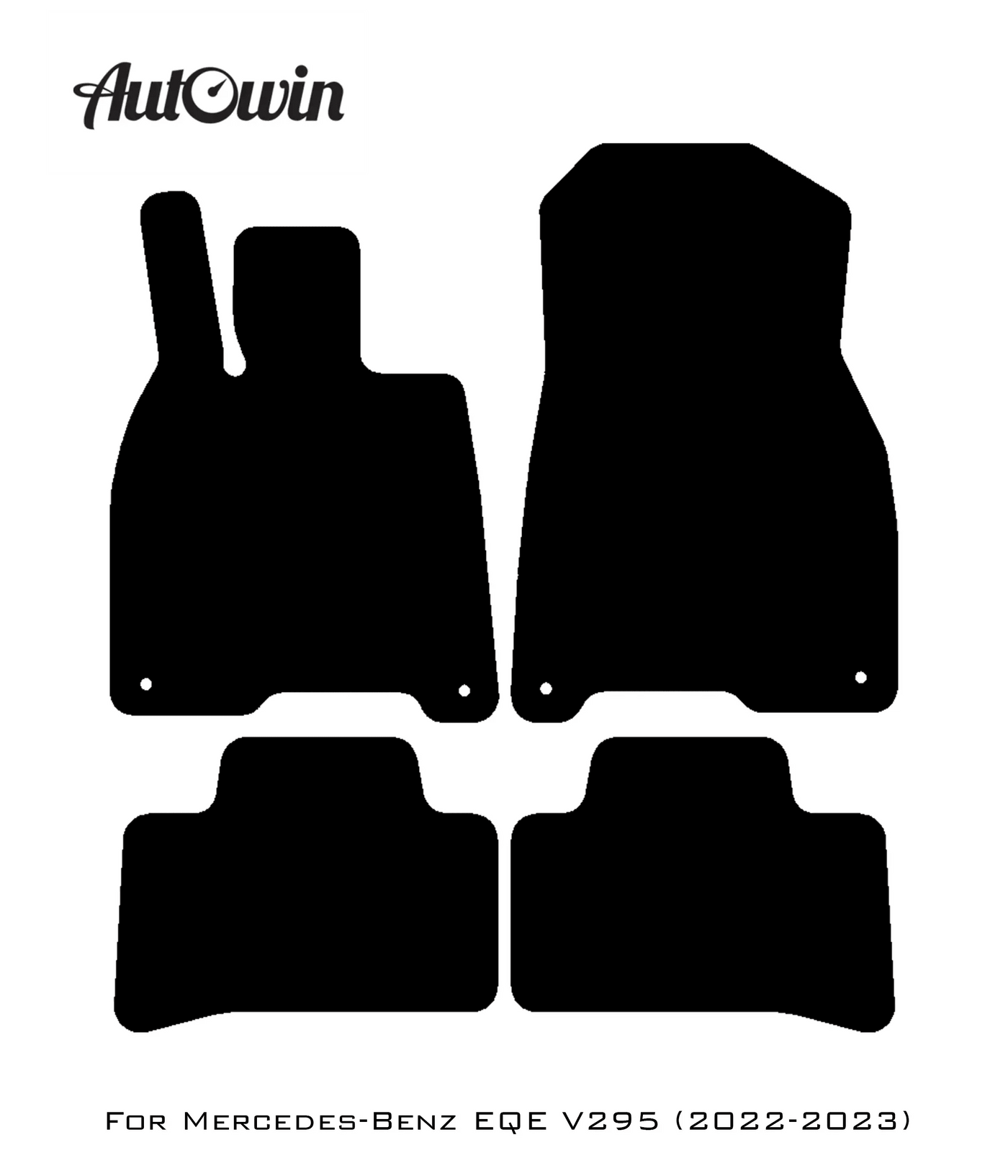 Black Leather Floor Mats For Mercedes Benz EQE-Class V295 (2022-2023) | ER56 Design - AutoWin