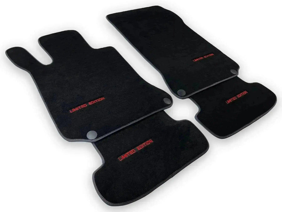 Black Leather Floor Mats For Mercedes Benz GLK-Class X204 (2012-2015) | ER56 Design - AutoWin