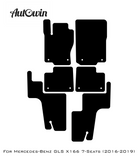 Black Leather Floor Mats For Mercedes Benz GLS-Class X166 (2016-2019) | ER56 Design - AutoWin