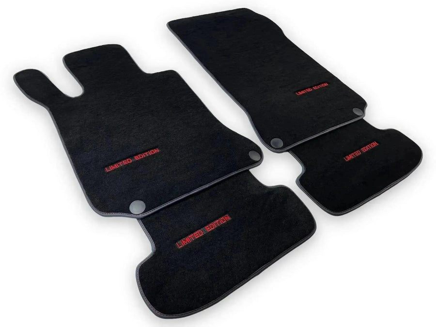 Black Leather Floor Mats For Mercedes Benz S-Class W126 (1979-1991) | ER56 Design - AutoWin