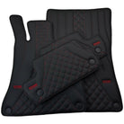 Black Leather Floor Mats For Mercedes Benz X-Class W470 (2017-2023) | ER56 Design - AutoWin