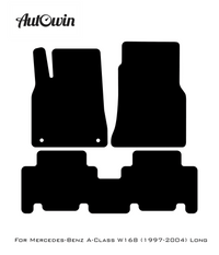Black Sheepskin Floor Mats For Mercedes Benz A-Class W168 (1997-2004) | ER56 Design - AutoWin