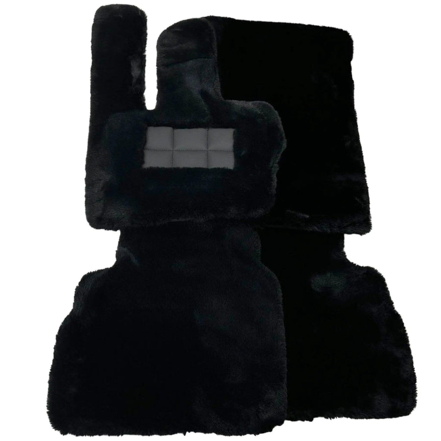 Black Sheepskin Floor Mats For Mercedes Benz B-Class W247 (2019-2023) | ER56 Design - AutoWin