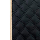 Black Stitched Leather Floor Mats for Maserati GranCabrio MC (2013-2019) | Beige Trim - AutoWin