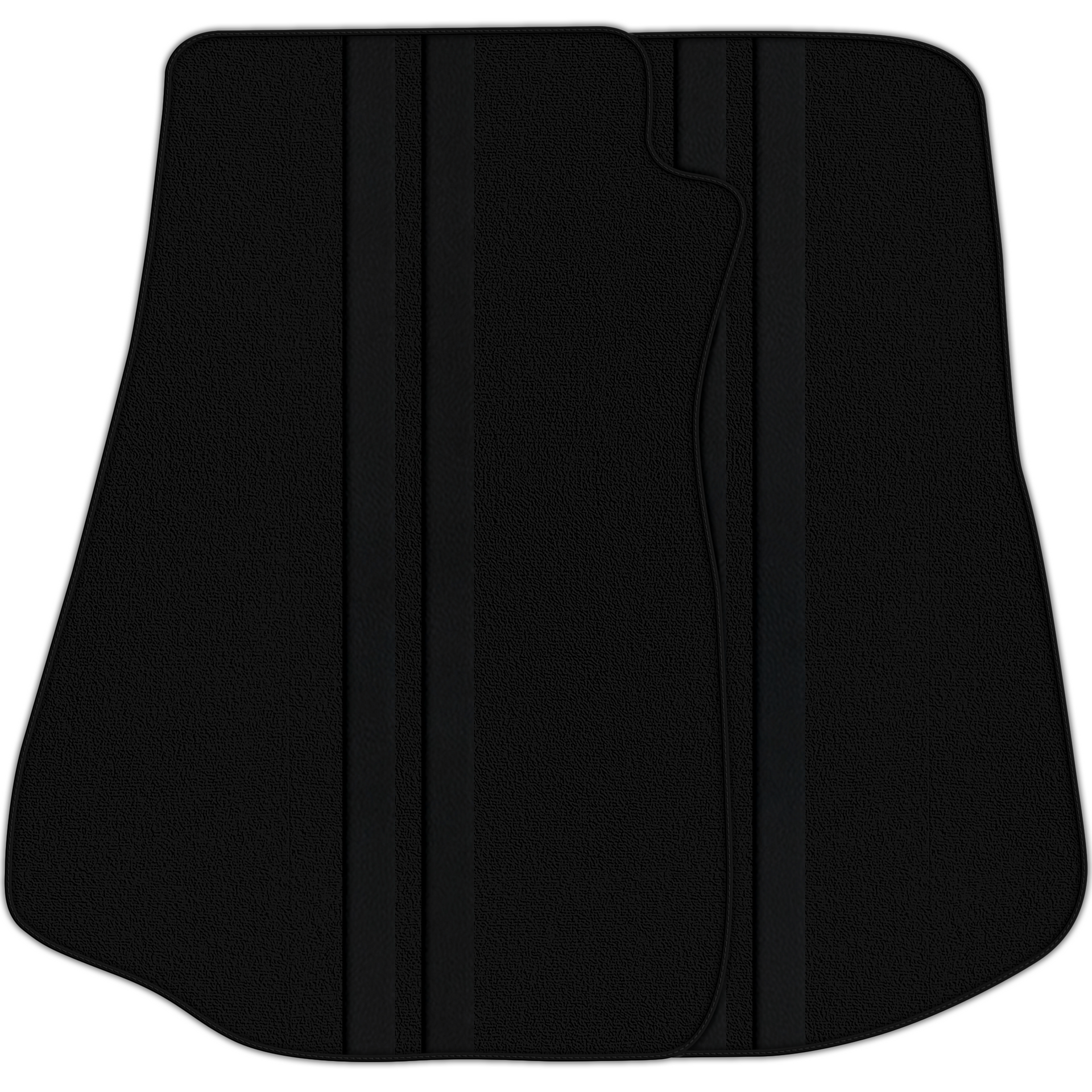 Black Floor Mats with Leather Line for Chevrolet Corvette C3 (1968-1982) - Various Colors