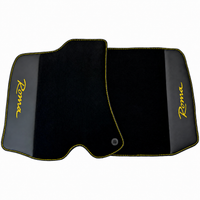 Black Floor Mats for Ferrari Roma (2021-2027) with Leather - Red logo