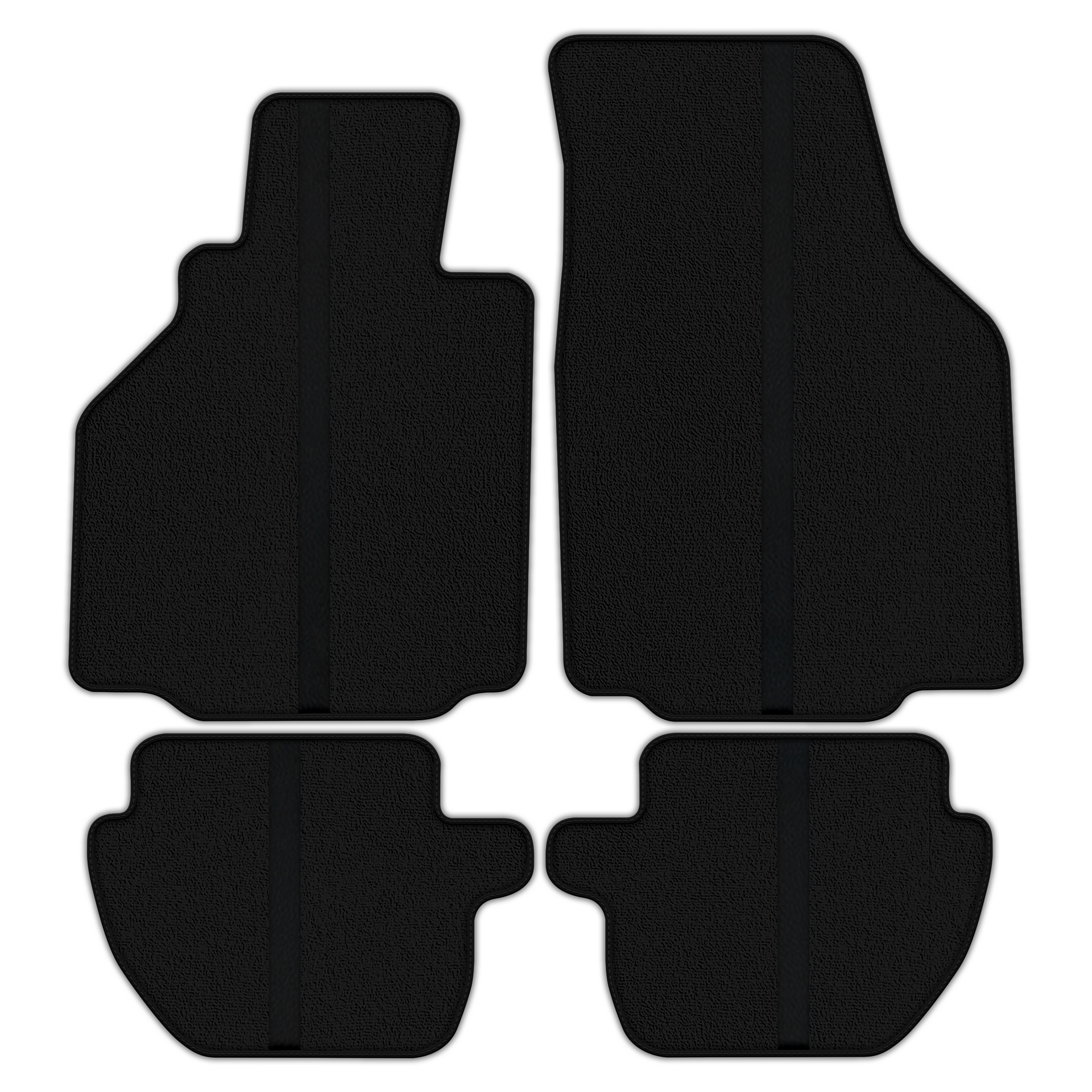 Black Floor Mats with Leather Line for Porsche 911 - 996 (1998-2004) - Various Colors