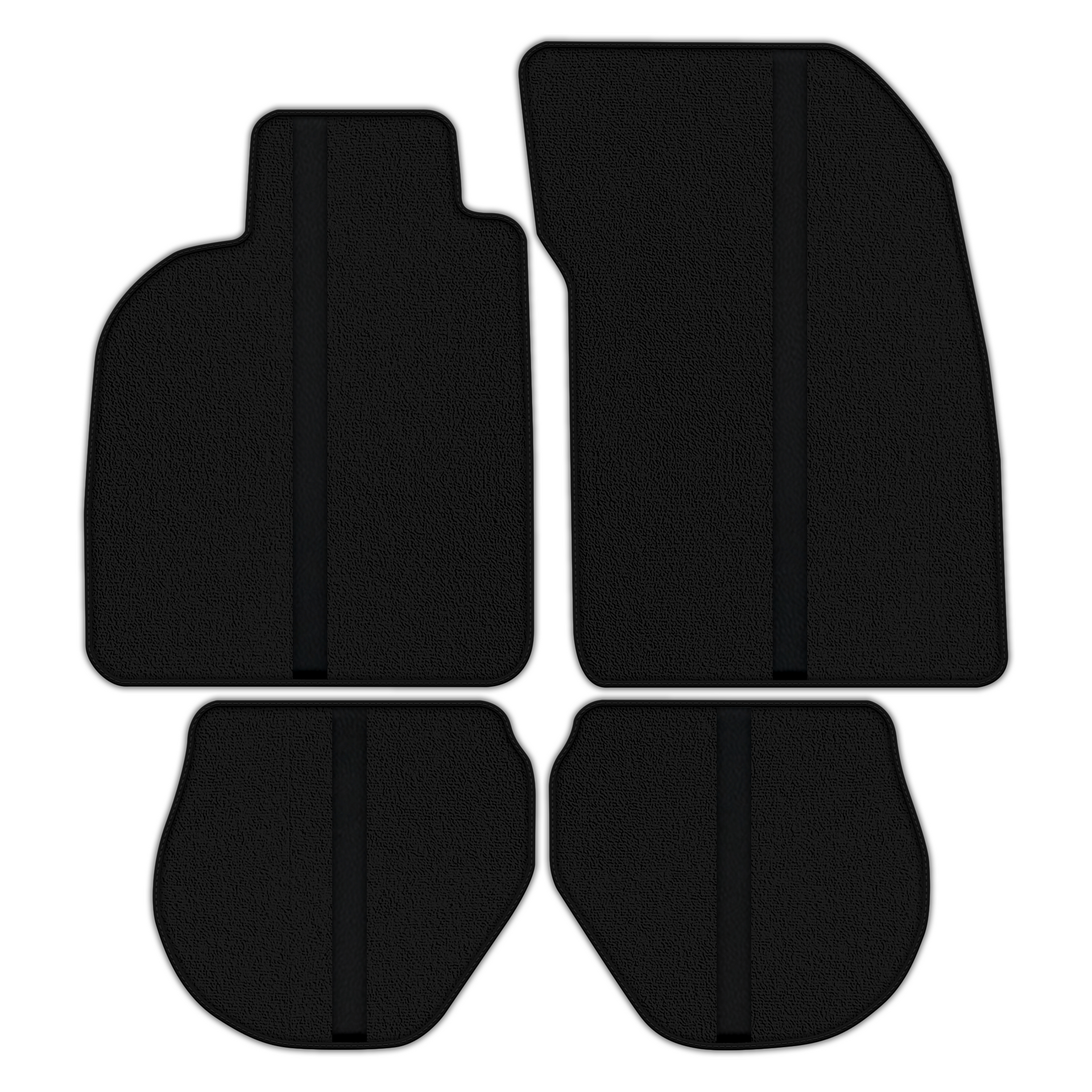 Black Floor Mats with Leather Line for Porsche 911 - 993 (1994-1998) - Various Colors