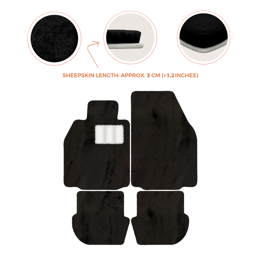 Premium Luxury Sheepskin Floor Mats for Porsche 911 (2004-2012)