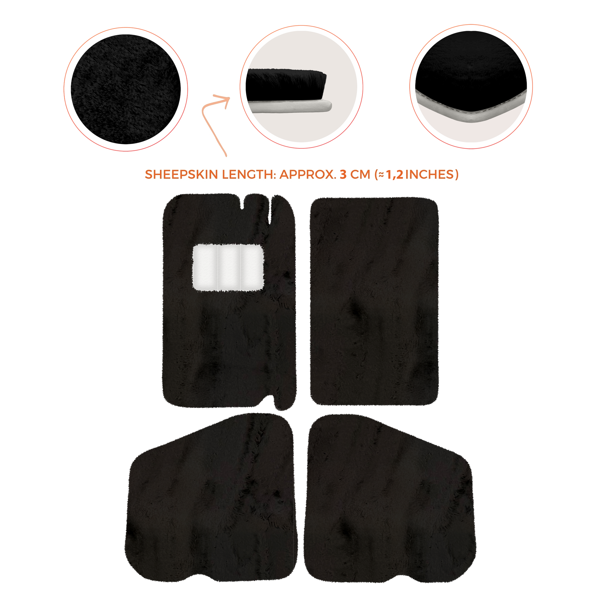 Premium Sheepskin Floor Mats for Rolls-Royce Shadow (1965-1977)