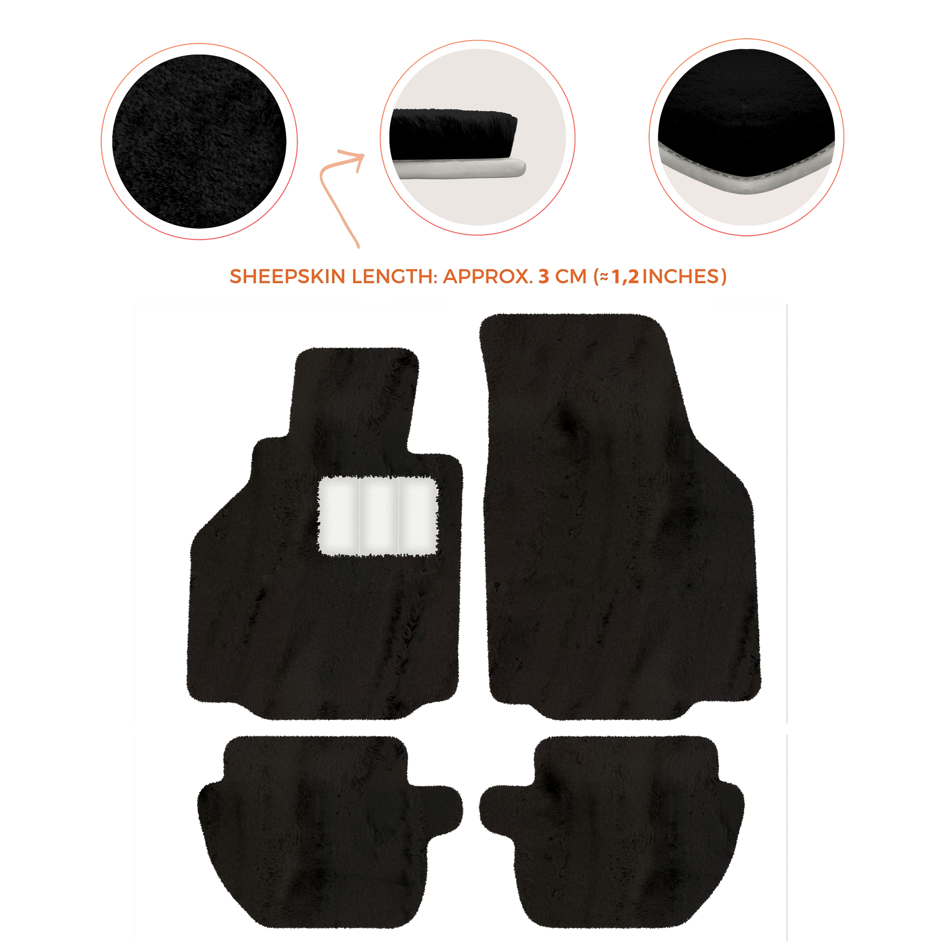 Premium Luxury Sheepskin Floor Mats for Ferrari Roma (2021-2024)