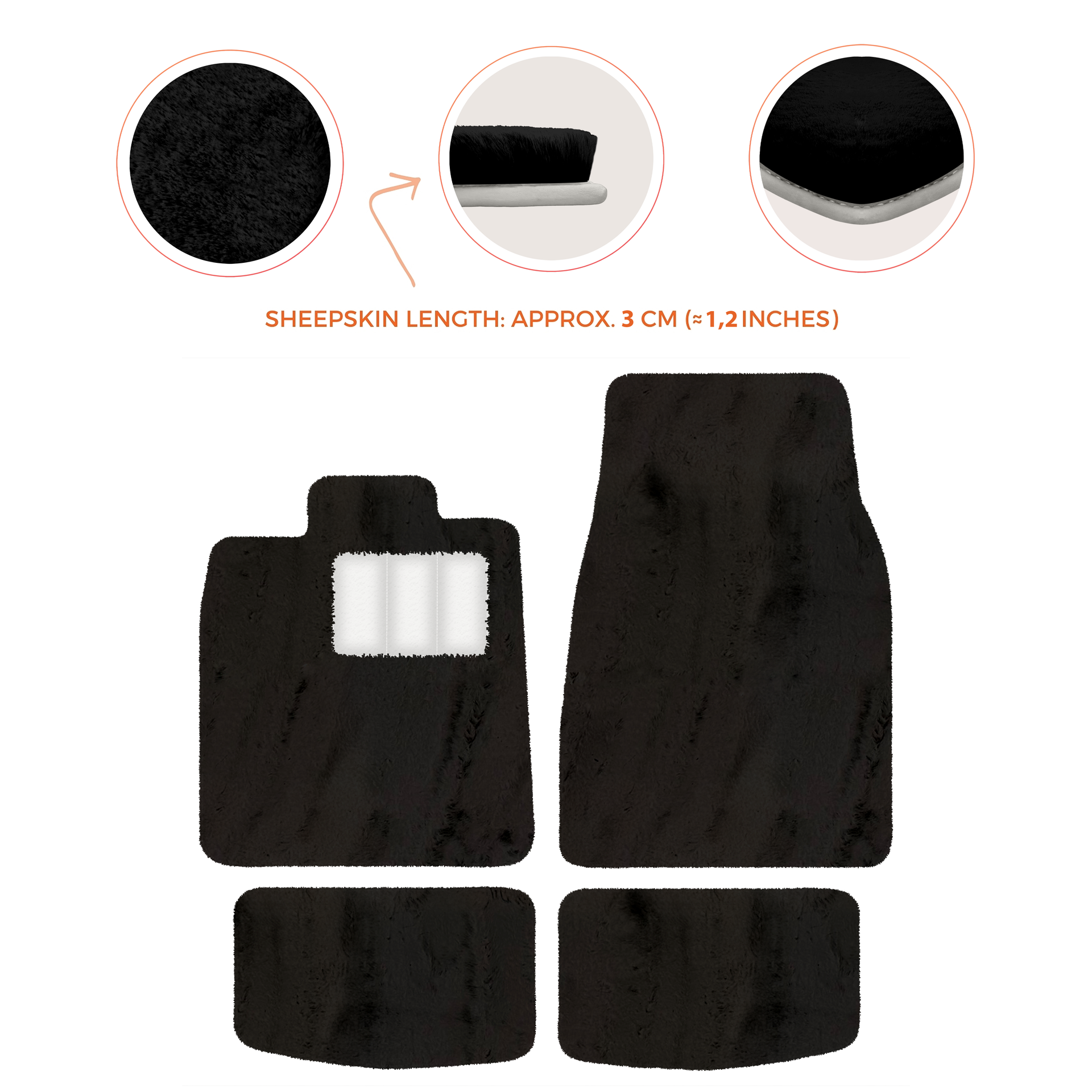 Premium Sheepskin Floor Mats for Porsche Panamera (2009-2016)
