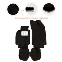 Tapis de voiture en peau de mouton pour Porsche 911 - 964 (1989-1994) - Longueur de peau de mouton, Options de couleur variées