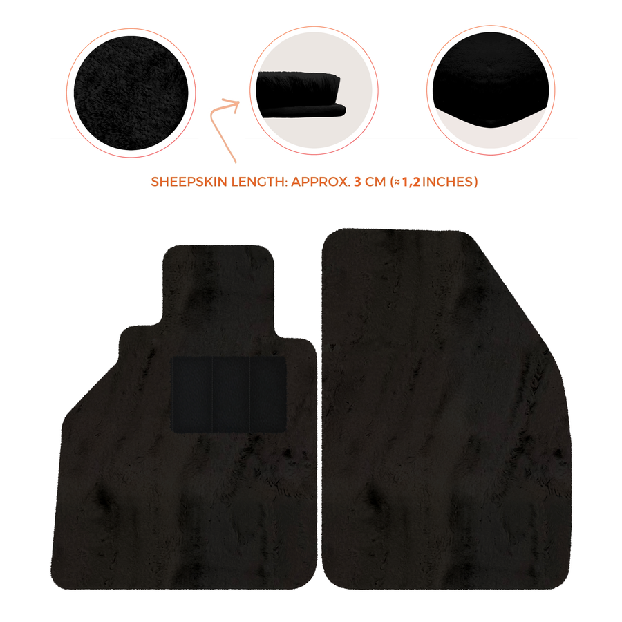Tapis de voiture en peau de mouton pour Porsche 986 Boxster (1996-2004) - Longueur de peau de mouton, Options de couleur variées
