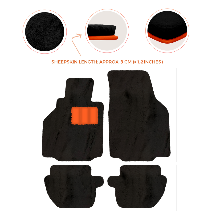 Premium Luxury Sheepskin Floor Mats for Ferrari Roma (2021-2024)