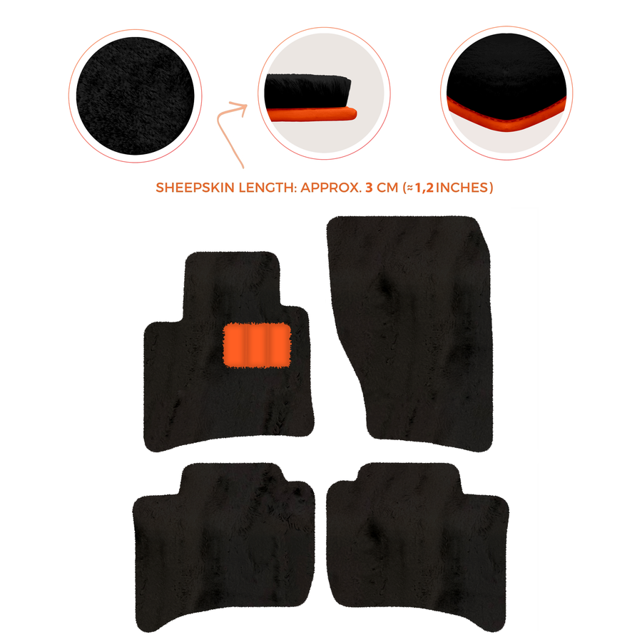 Premium Sheepskin Floor Mats for Porsche Cayenne (2010-2018)