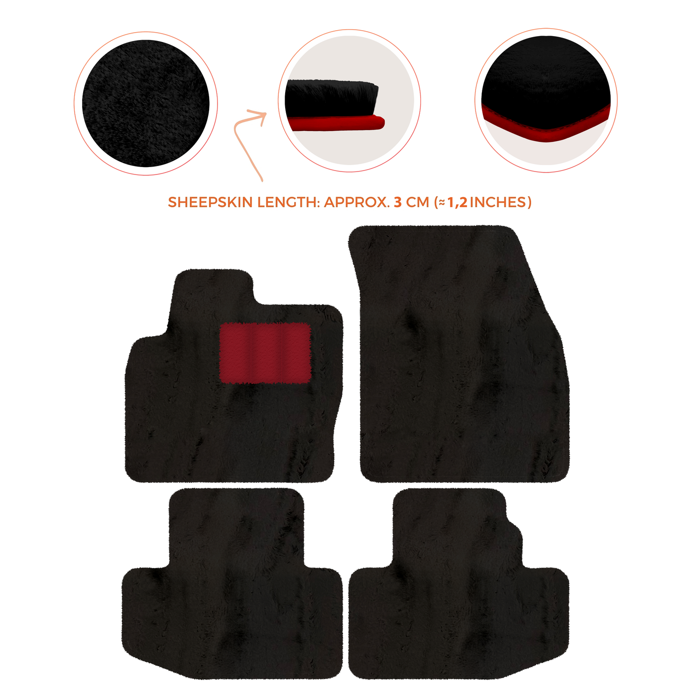 Luxury Sheepskin Floor Mats for Range Rover Sport L460 (2022-2024)