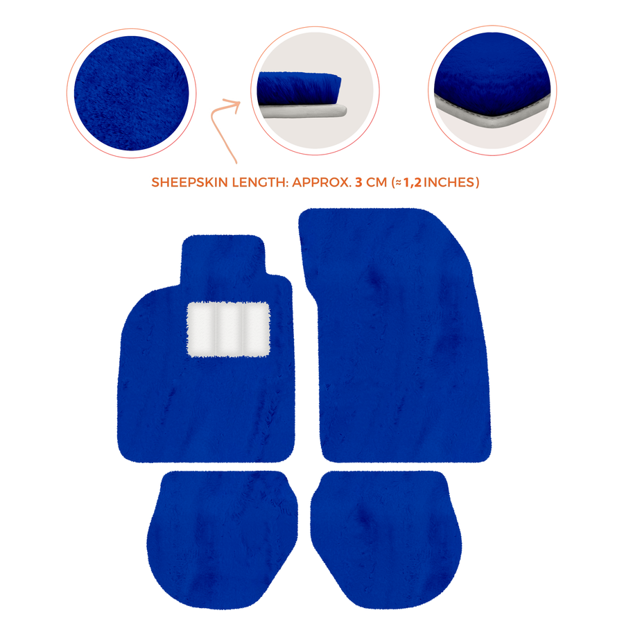 Tapis de voiture en peau de mouton pour Porsche 911-993 (1993-1998) - Longueur de peau de mouton, Options de couleur variées