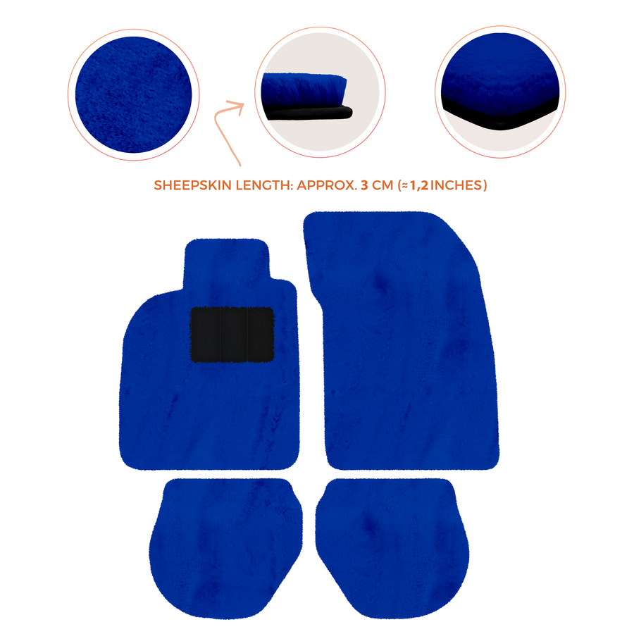 Tapis de voiture en peau de mouton pour Porsche 911-993 (1993-1998) - Longueur de peau de mouton, Options de couleur variées