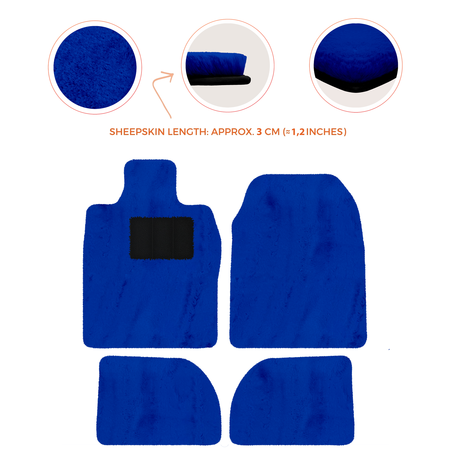 Premium Sheepskin Floor Mats for Porsche 924 (1976-1988)