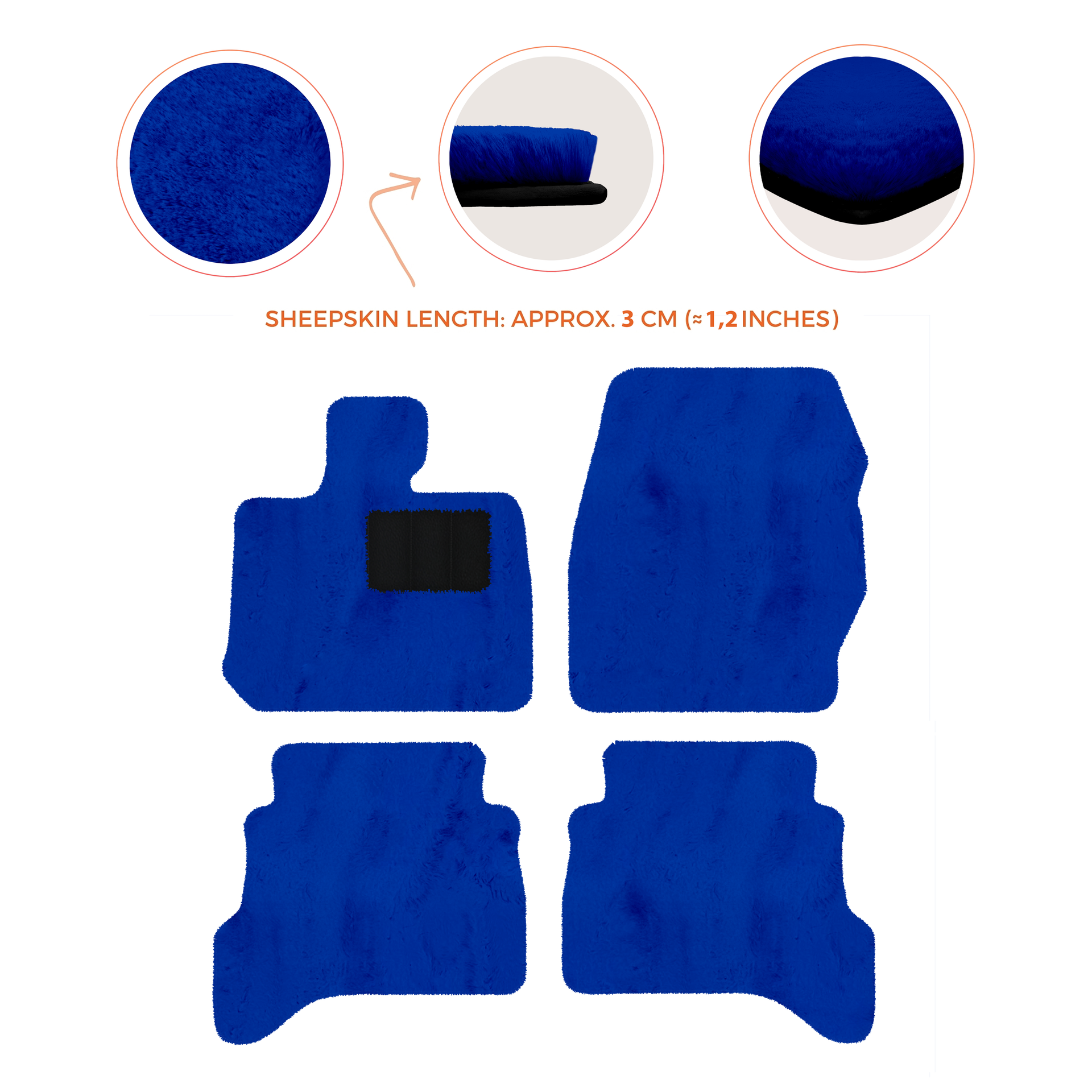 Premium Sheepskin Floor Mats for Land Rover Defender 90 (2007-2020)