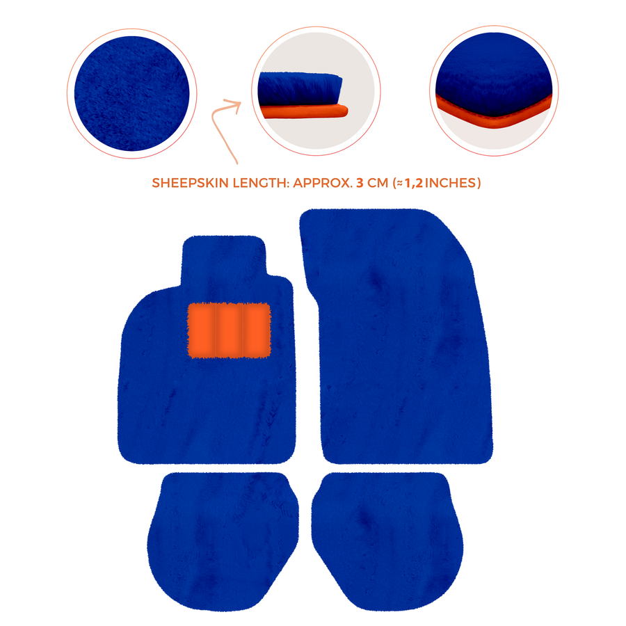 Tapis de voiture en peau de mouton pour Porsche 911-993 (1993-1998) - Longueur de peau de mouton, Options de couleur variées
