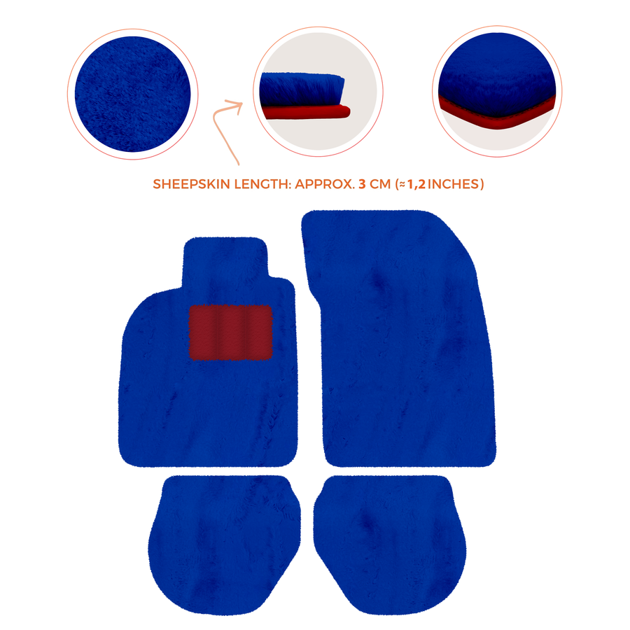 Tapis de voiture en peau de mouton pour Porsche 911-993 (1993-1998) - Longueur de peau de mouton, Options de couleur variées