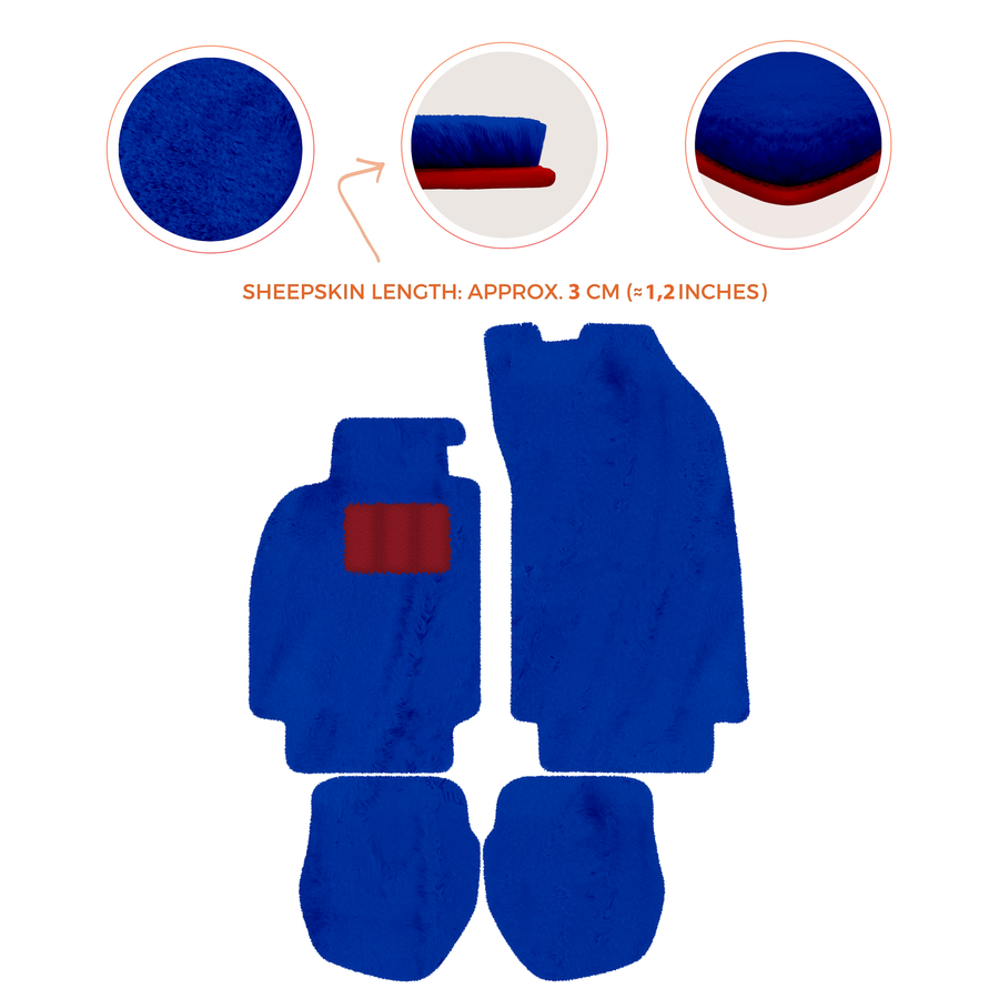 Tapis de voiture en peau de mouton pour Porsche 911 - 964 (1989-1994) - Longueur de peau de mouton, Options de couleur variées