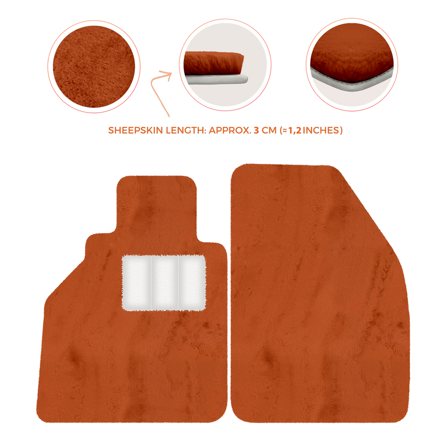 Tapis de voiture en peau de mouton pour Porsche 986 Boxster (1996-2004) - Longueur de peau de mouton, Options de couleur variées