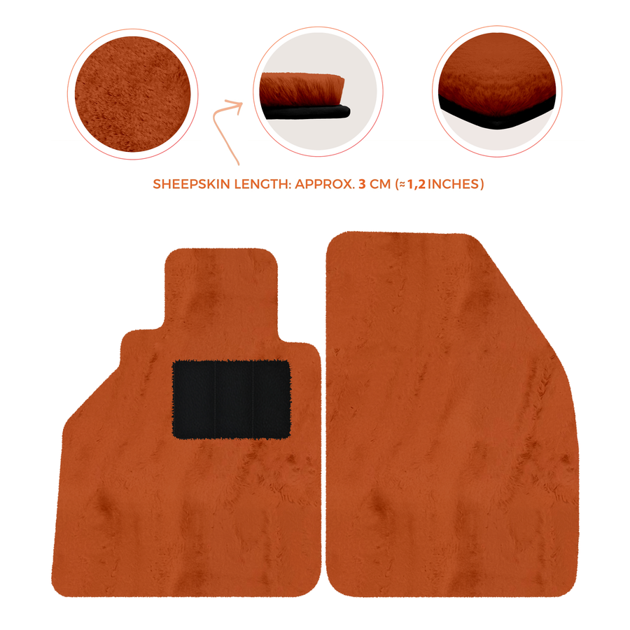 Tapis de voiture en peau de mouton pour Porsche 986 Boxster (1996-2004) - Longueur de peau de mouton, Options de couleur variées