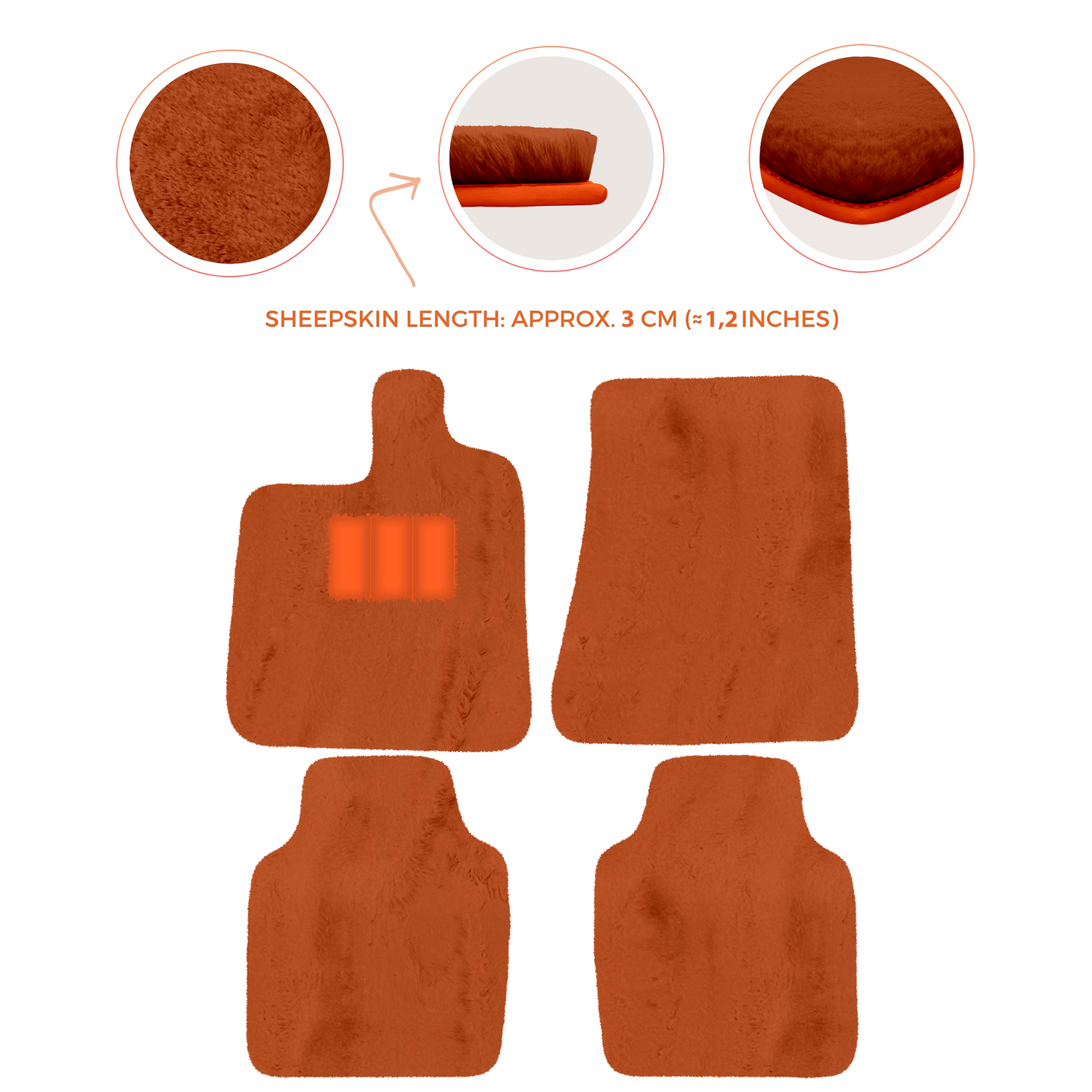 Premium Luxury Sheepskin Floor Mats for Ferrari Roma (2021-2024)