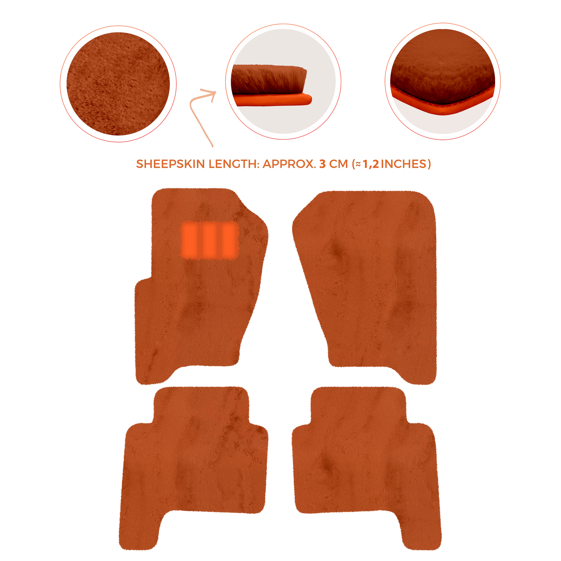 Luxury Sheepskin Floor Mats for Land Rover Discovery (2017-2026)