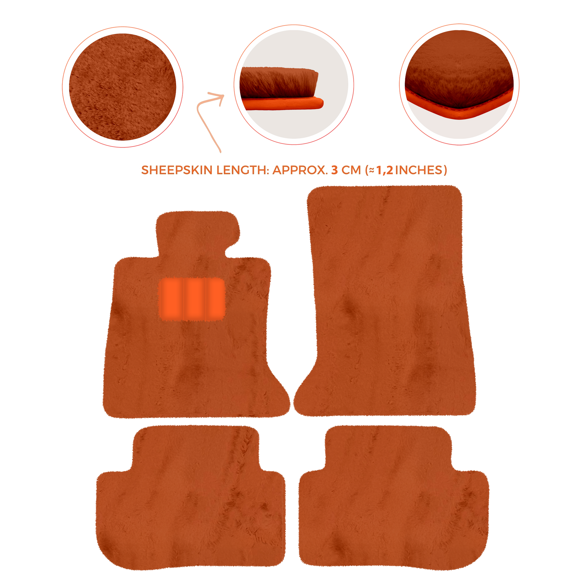 Premium Sheepskin Floor Mats for Rolls-Royce RR2 Dawn (2015-2023)