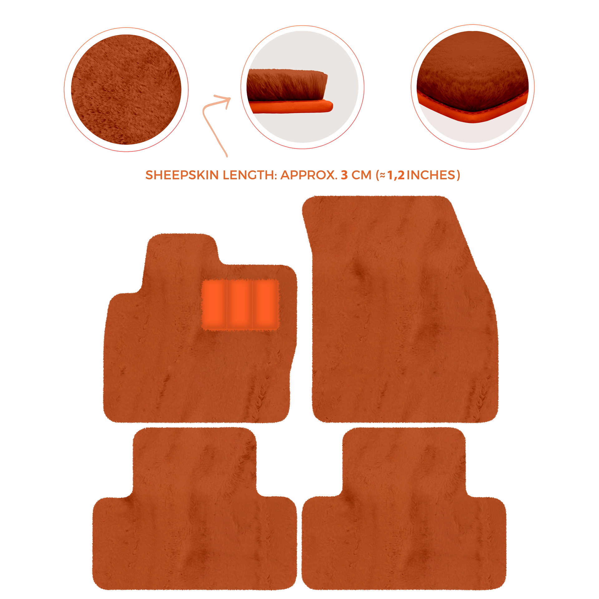 Premium Sheepskin Floor Mats for Range Rover Vehicles (2012-2022)