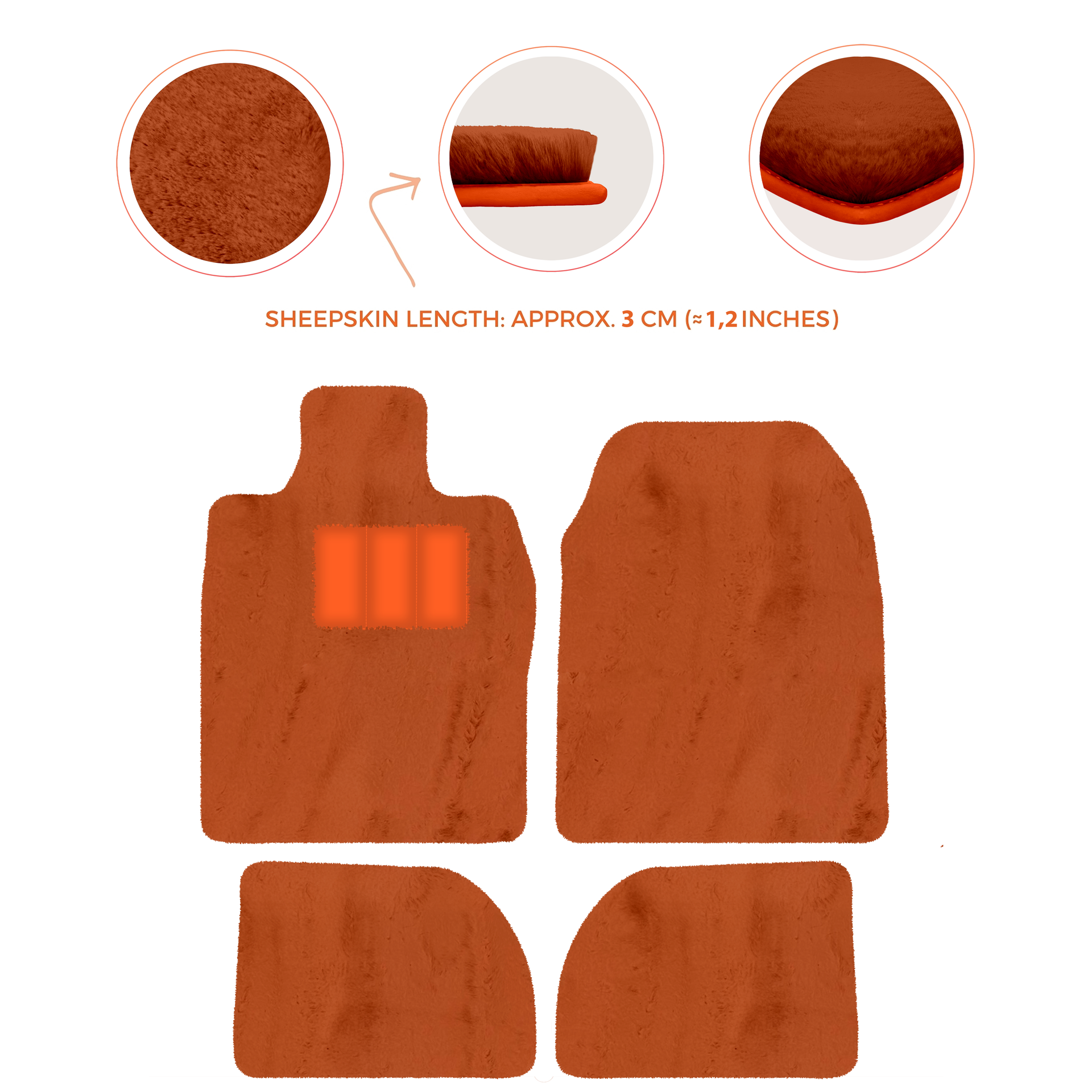 Premium Sheepskin Floor Mats for Porsche 924 (1976-1988)