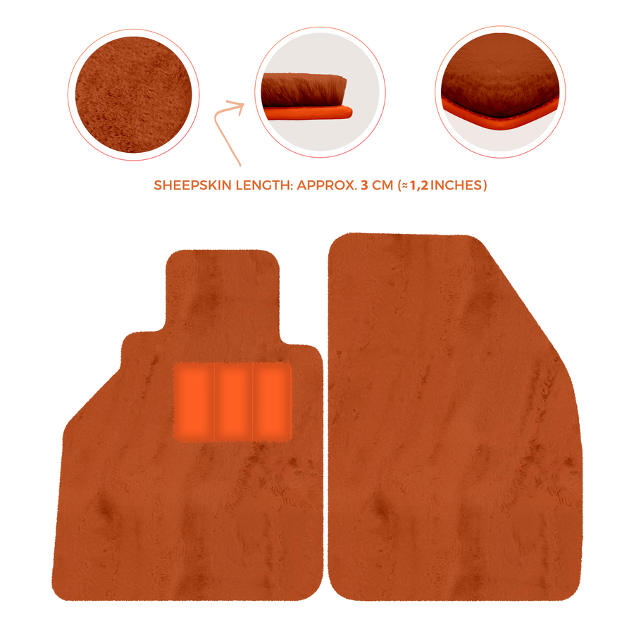 Tapis de voiture en peau de mouton pour Porsche 986 Boxster (1996-2004) - Longueur de peau de mouton, Options de couleur variées
