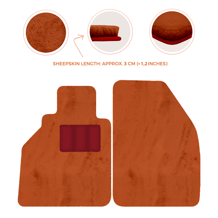 Tapis de voiture en peau de mouton pour Porsche 986 Boxster (1996-2004) - Longueur de peau de mouton, Options de couleur variées