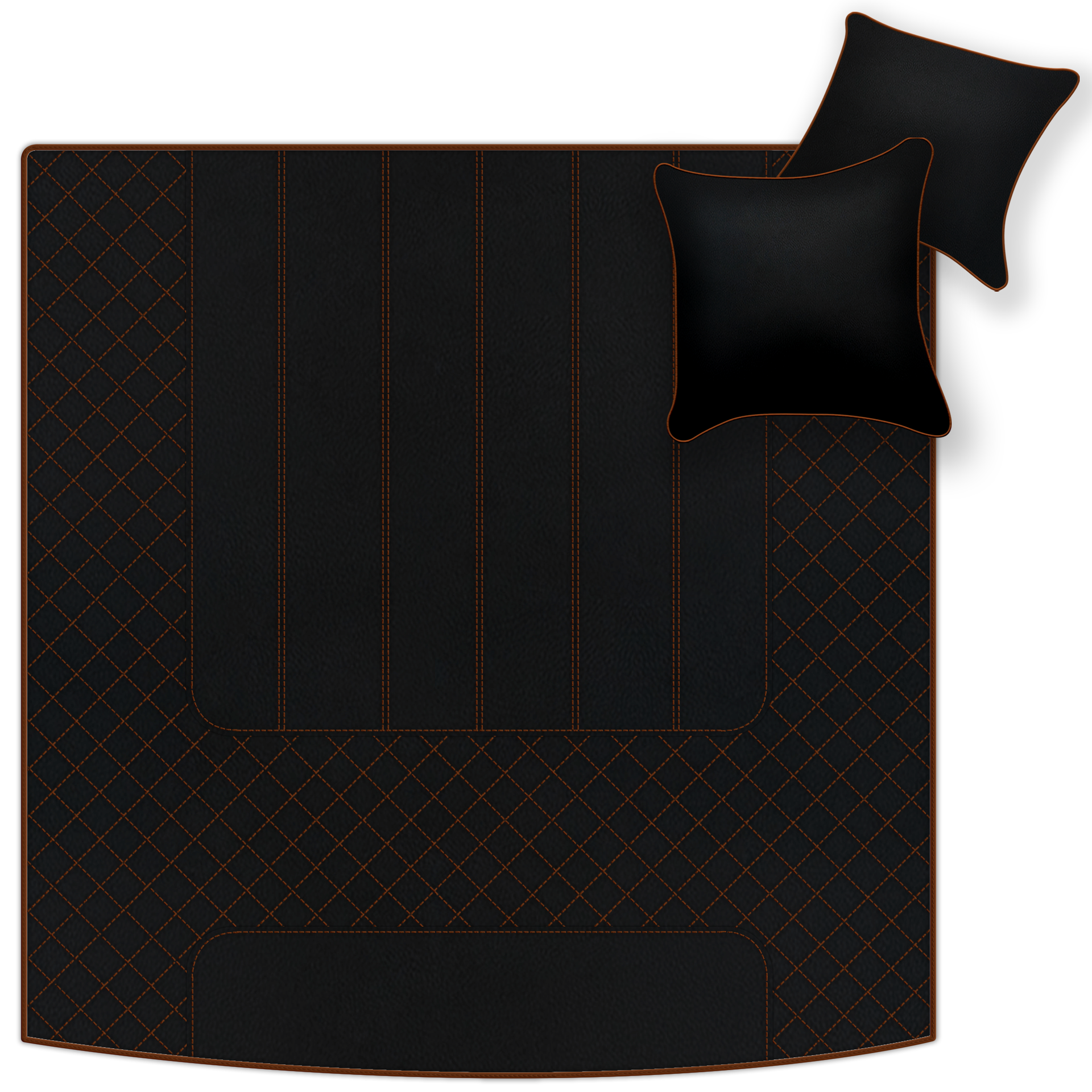 Tapis de voiture pour Bentley Flying Spur (2019-2023) en cuir Alcantara orange - AutoWin