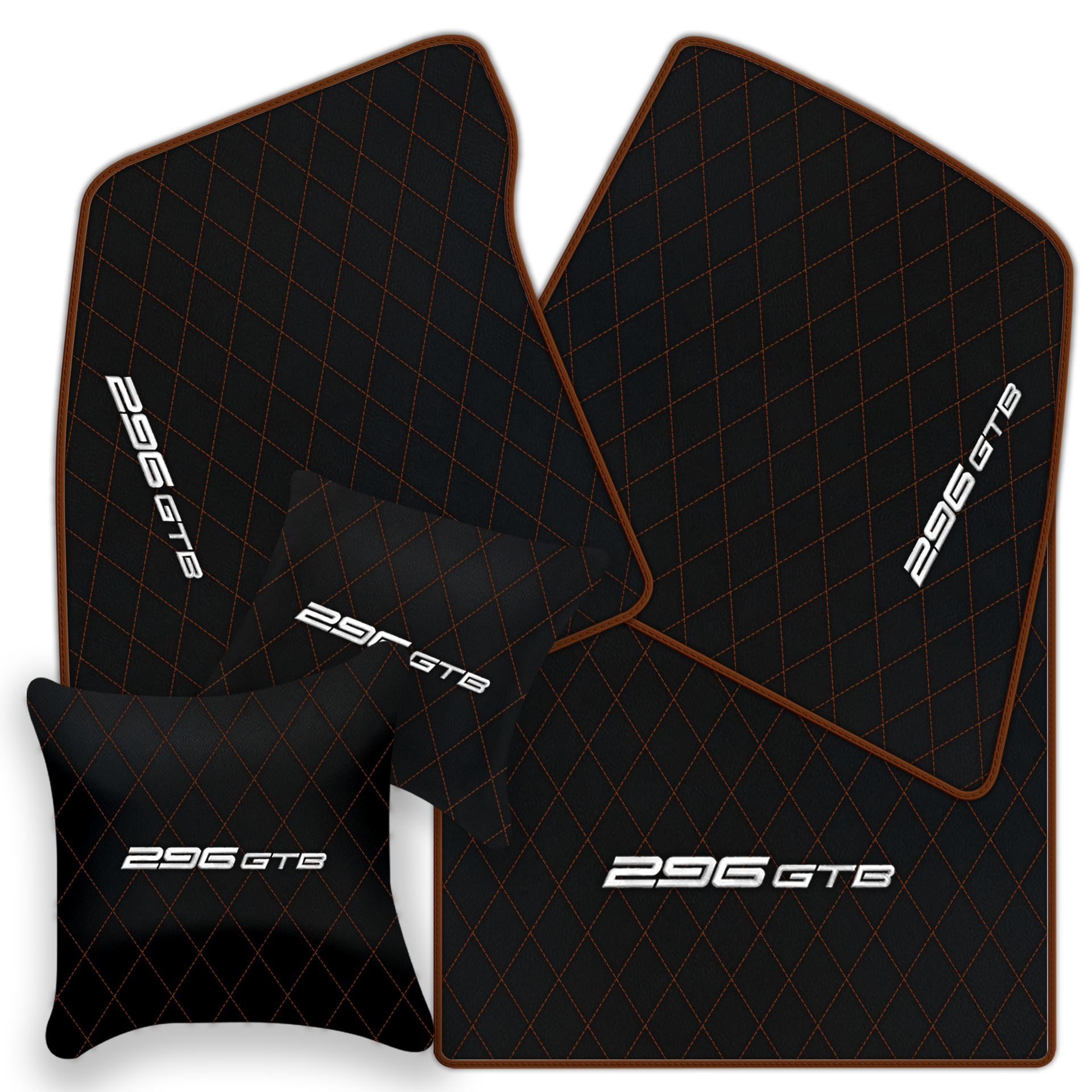 Premium Custom Black Leather Floor Mats for Ferrari FF (2011-2016)