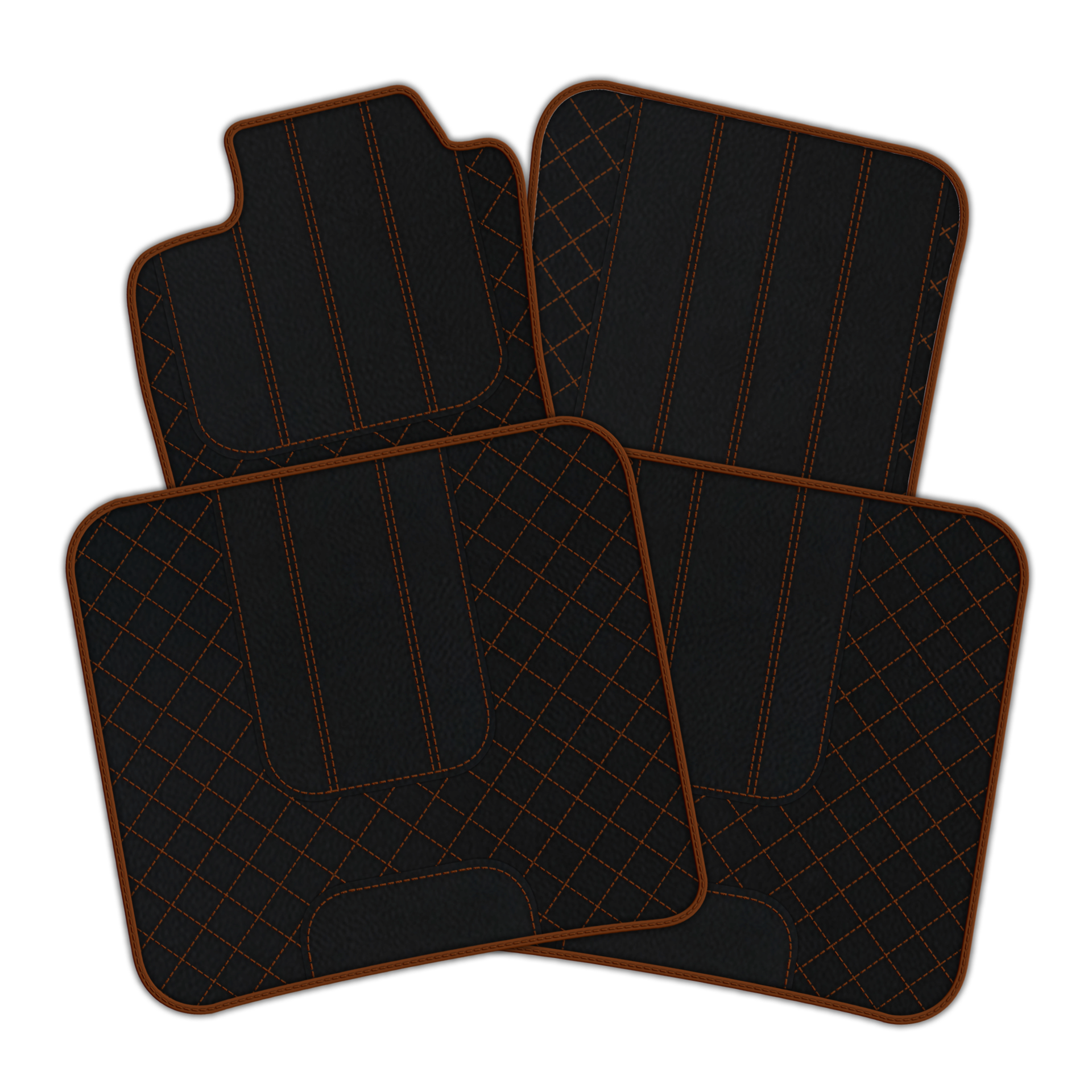 Tapis de voiture pour Bentley Flying Spur (2019-2023) en cuir Alcantara orange - AutoWin