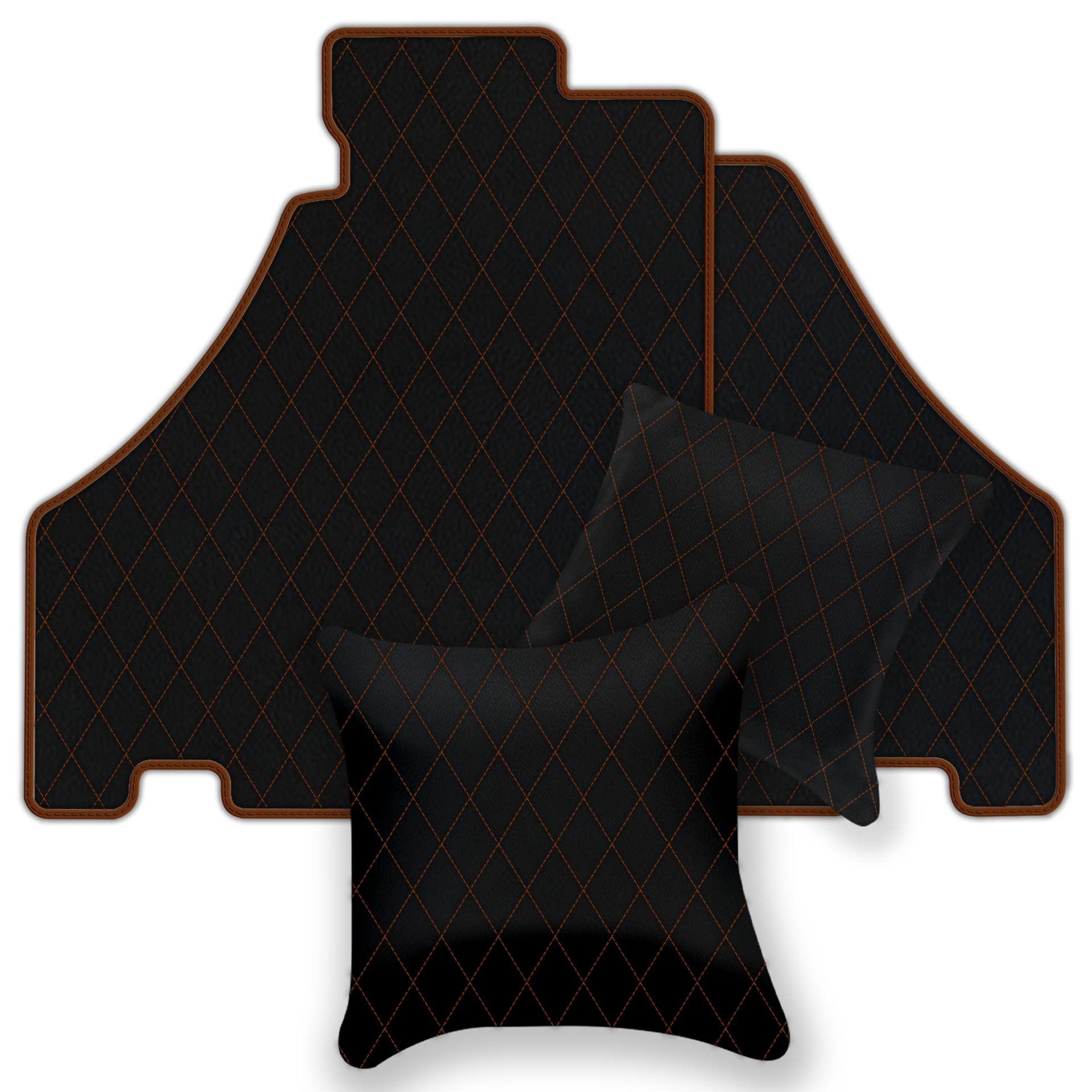 Black Floor Mats For Ferrari 360 Modena 1999-2005 With Red Alcantara Leather - AutoWin
